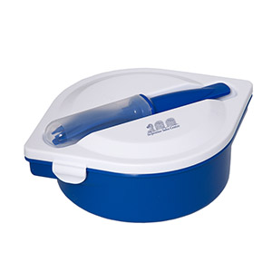 KP8581-C
	-MUNCH N' GO LUNCH CONTAINER WITH CUTLERY
	-Royal Blue/White (Clearance Minimum 50 Units)